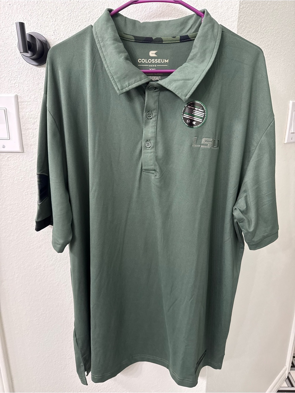 Colosseum Men's LSU OHT Olive Green LSU Polo XXL